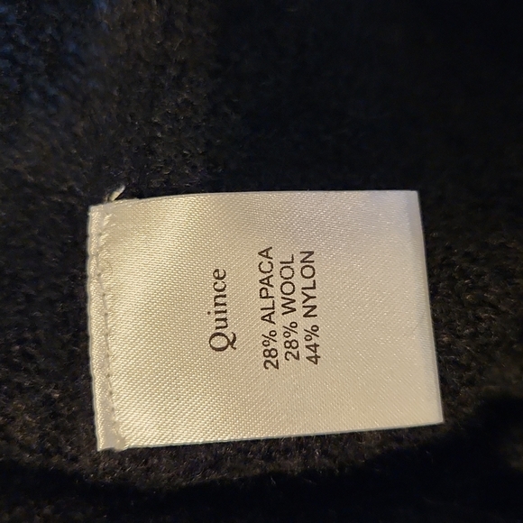 NWT Quince Baby Alpaca-Wool Diamond Stitch Crew Black Sz XS - Picture 11 of 12